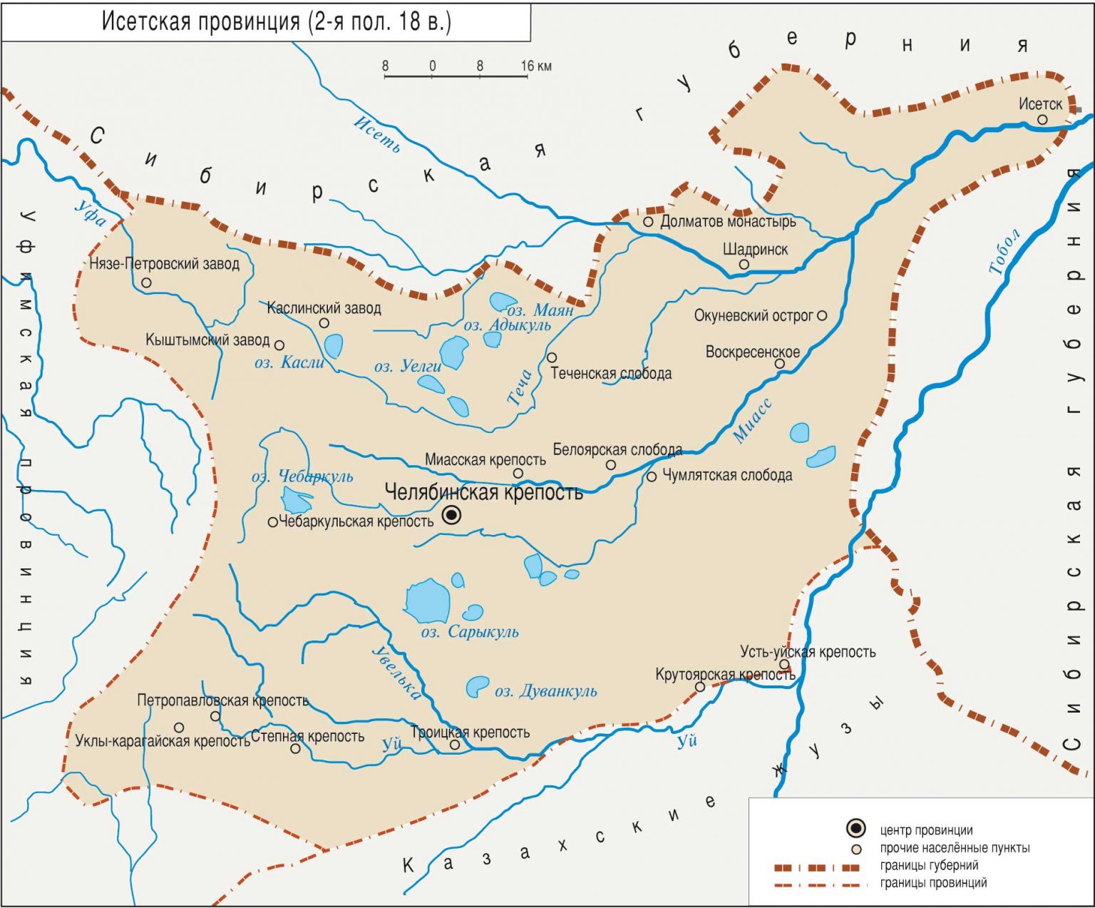 Исетская провинция карта