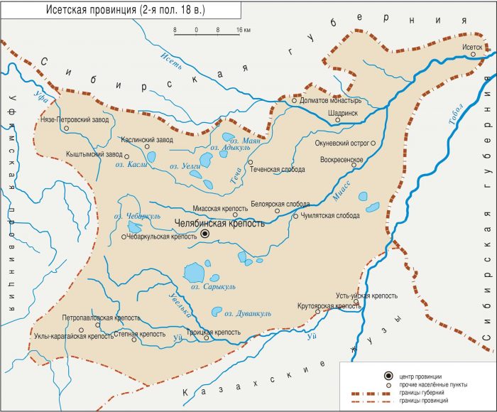 Исетская провинция. Карта